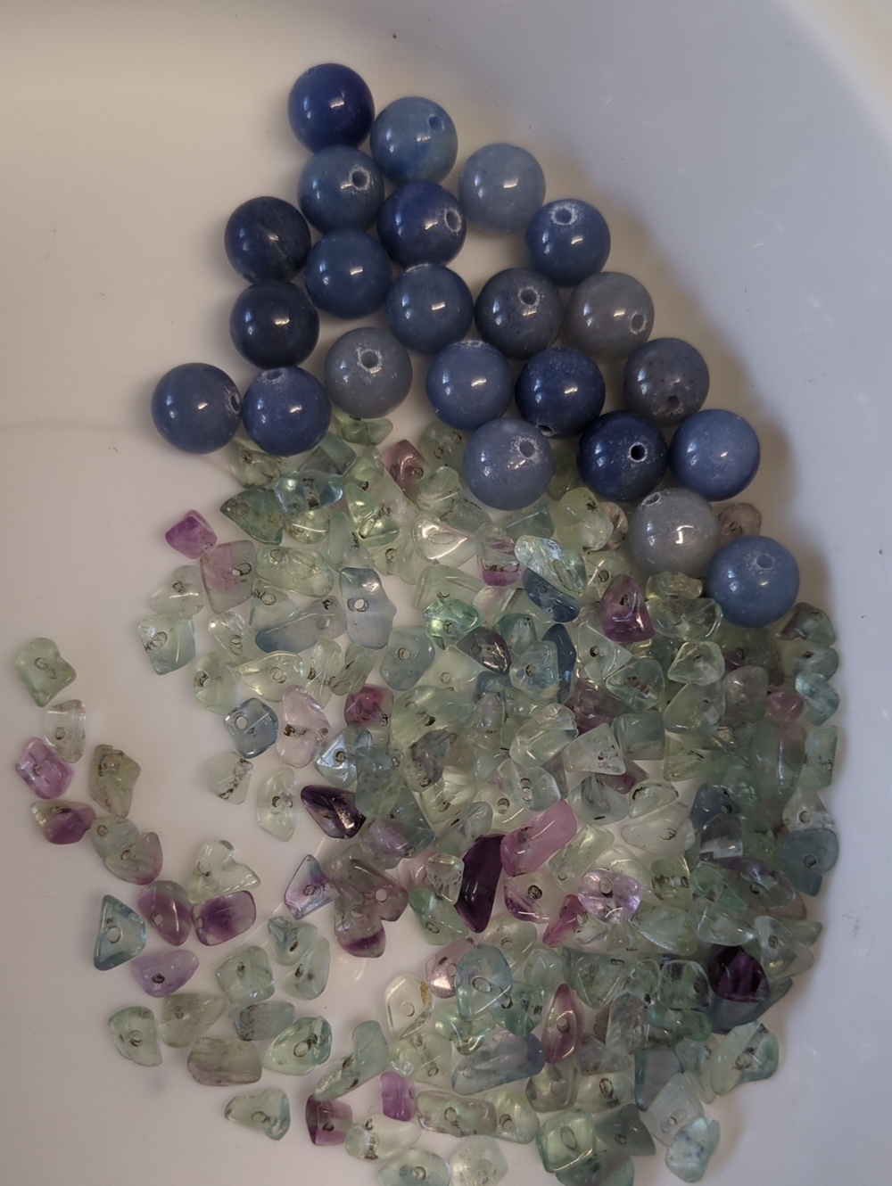 🩷5/20🩷Q72 Blue Stone Beads & Mixed Fluorite Chip Beads